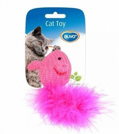 Duvo+ Zabawka Dla Kota Myszka Z Piórkiem Kocimiętką 10cm