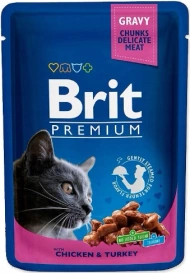 Brit Premium Cat Adult Kurczak + Indyk saszetka 100g