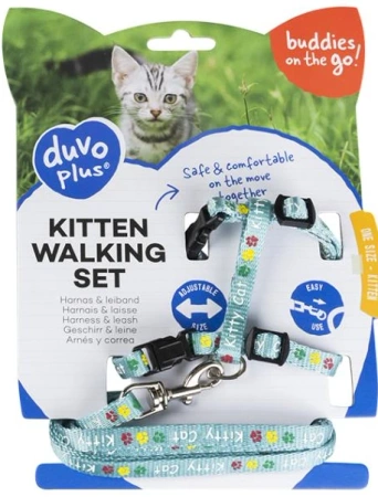 Duvo+ Zestaw Smycz i Szelki Dla Kociąt 15-25cm 8mm-125cm