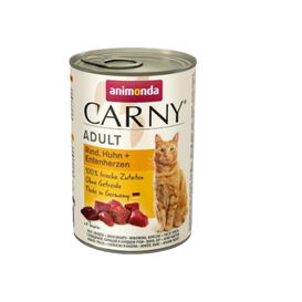 Animonda Carny Adult Wołowina, Kurczak + Kacze serca puszka 400g