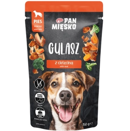 Pan Mięsko Karma Dla Psa Gulasz Indyk Cielęcina 150g