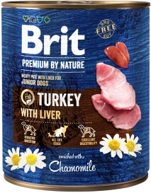 Brit Premium By Nature Turkey & Liver Junior puszka 800g