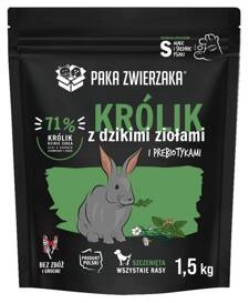 Paka Zwierzaka Sucha Karma dla Szczeniąt S Królik 1,5kg
