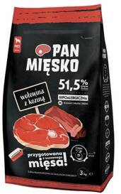 Pan Mięsko Karma Dla Psa Wołowina Kozina Chrupki M 3kg