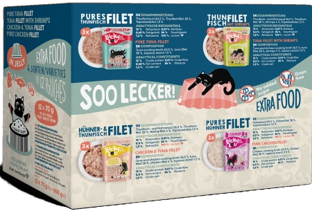 Lucky Lou Karma Dla Kota Jelly-Mix-Box Saszetki 12x70g