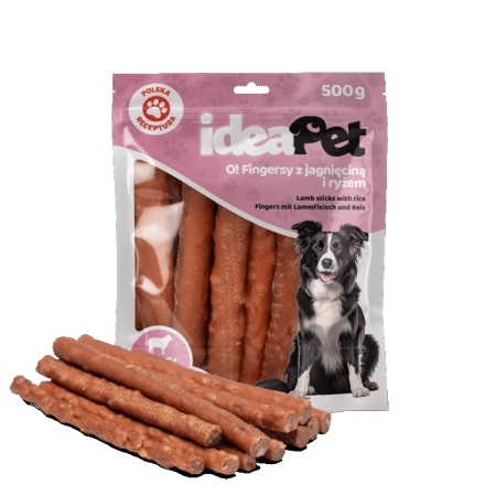 Ideapet Przysmak dla Psa Fingersy Jagnięcina Ryż 500g