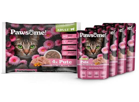 Pawsome Karma Dla Kota Pute Indyk Saszetki 4x85g
