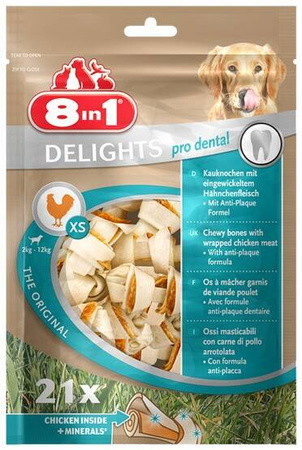 8in1 Dental Delights Bones XS Przysmak Dla Psa 21szt