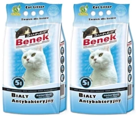 Benek Bentonitowy Żwirek Dla Kota Biały 2x5l