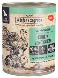 Wiejska Zagroda Karma Dla Psa Królik z Indykiem 800g