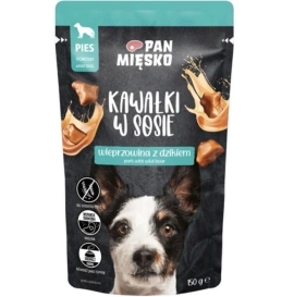 Pan Mięsko Mokra Karma Dla Psa Wieprzowina Dzik Sos 150g