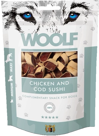 Woolf Przysmak Pies Chicken Cod Sushi, Kurczak Dorsz, 100g