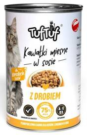 TUF TUF Karma dla kota Kawałki Mięsne z Drobiem 415g