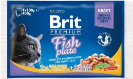 Brit Premium Cat Adult Fish Plate saszetki 4x100g