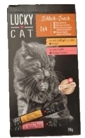 Lucky Cat Przysmak Dla Kota Budyń 8x15g Drób Wątróbka Łosoś