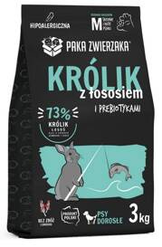Paka Zwierzaka Sucha Karma dla Psa M Królik Łosoś 3kg