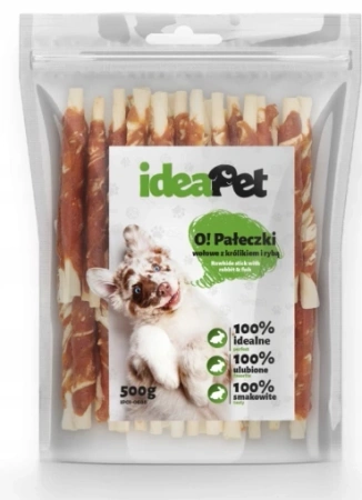 IdeaPet Przysmak Dla Psa Pałeczki Wół Królik Ryba 500g