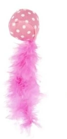 Flamingo Zabawka Dla Kota Piłeczka z Piórkiem Kolor Mix