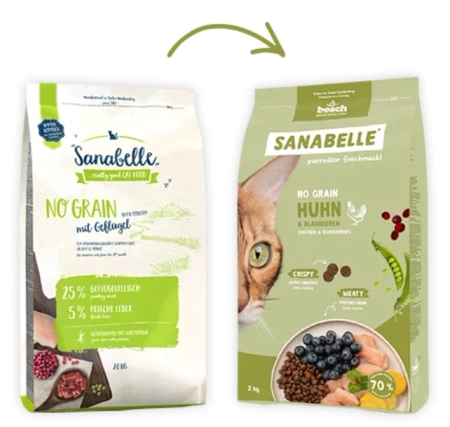 Sanabelle Adult No Grain Huhn Karma dla Kota Kurczak 400g