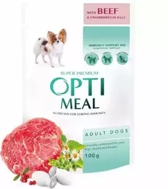 Optimeal Karma Mokra dla Psa Wołowina Żurawina 100g