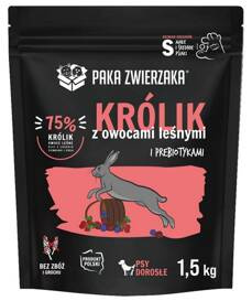 Paka Zwierzaka Karma Dla Psa Królik z Owocami Leśnymi S 1,5kg