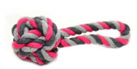 Duvo+ Zabawka Sznur Piłka + Uchwyt 9cm