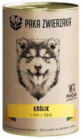 Paka Zwierzaka Karma Dla Psa Królik Dzik z Dynią 400g