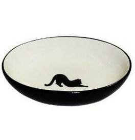 Yarro Miska Ceramiczna Owalna "Czarny Kot" 15,5x11x4cm
