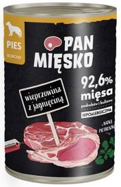 Pan Mięsko Karma Dla Psa Wieprzowina z Jagnięciną 400g