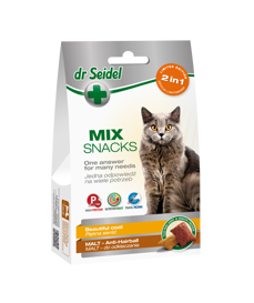 Dr Seidel Smakołyki dla kotów 2w1 malt/sierść 60g