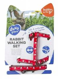 Duvo+ Szelki dla królika "Rabbit Face" 25-45cm/10mm - 120cm/10mm