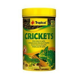 Tropical Crickets 100ml, suszone świerszcze - pokarm dla gadów i ryb