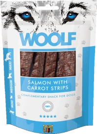 Woolf Przysmak Pies Salmon With Carrot Strips, 100g