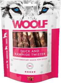 Woolf Przysmak Pies 100g Duck&Rawhide Twister