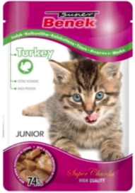 Super Benek Junior Karma Dla Kociąt Indyk w Sosie 100g