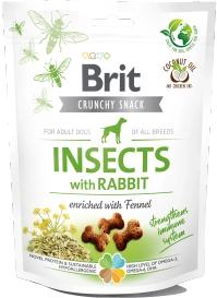 Brit Crunchy Snack Insects with Rabbit 200g, przysmak dla psów z królikiem