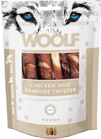 Woolf Przysmak Pies Chicken Rawhide Twister 100g