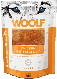 Woolf Przysmak Pies Chicken With Seafood, Kurczak Owoce Morza, 100g