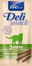 Life Cat Kabanosy dla Kota Indyk Królik 3x5g Deli Snacks