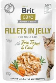 Brit Care Fillets in Jelly Trout & Cod saszetka 85g dla kota