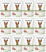 Amanova Mokra Karma Dla Psa Jagnięcina Wieprzowina 12x100g