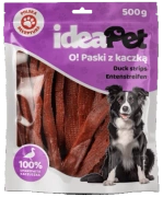 Ideapet Przysmak dla Psa Miękkie Paski z Kaczką 500g