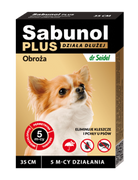 Sabunol Plus Obroża dla Psa na Kleszcze Pchły 35cm