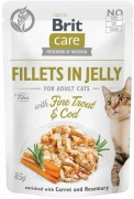 Brit Care Fillets in Jelly Trout & Cod saszetka 85g dla kota