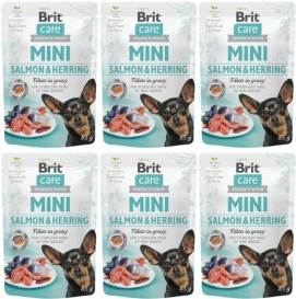 Brit Care Mini Łosoś Śledź Dla Psów Sterilizowanych 6x85g