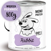 Paka Zwierzaka Karma Dla Psa PEPE Królik 800g