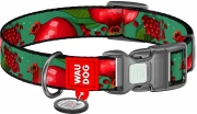WAUDOG Obroża Dla Psa Zielona Granaty z Adresówką QR L