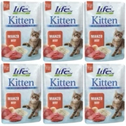 Life Cat Kitten Karma dla Kota Juniora Wołowina 6x70g