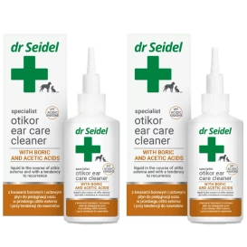 Dr Seidel Płyn do Uszu dla Psa Kota Kwas Borowy 2x75ml