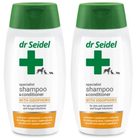 Dr Seidel Szampon Dla Psa Kota Jodoforowy z Odżywką 2x220ml